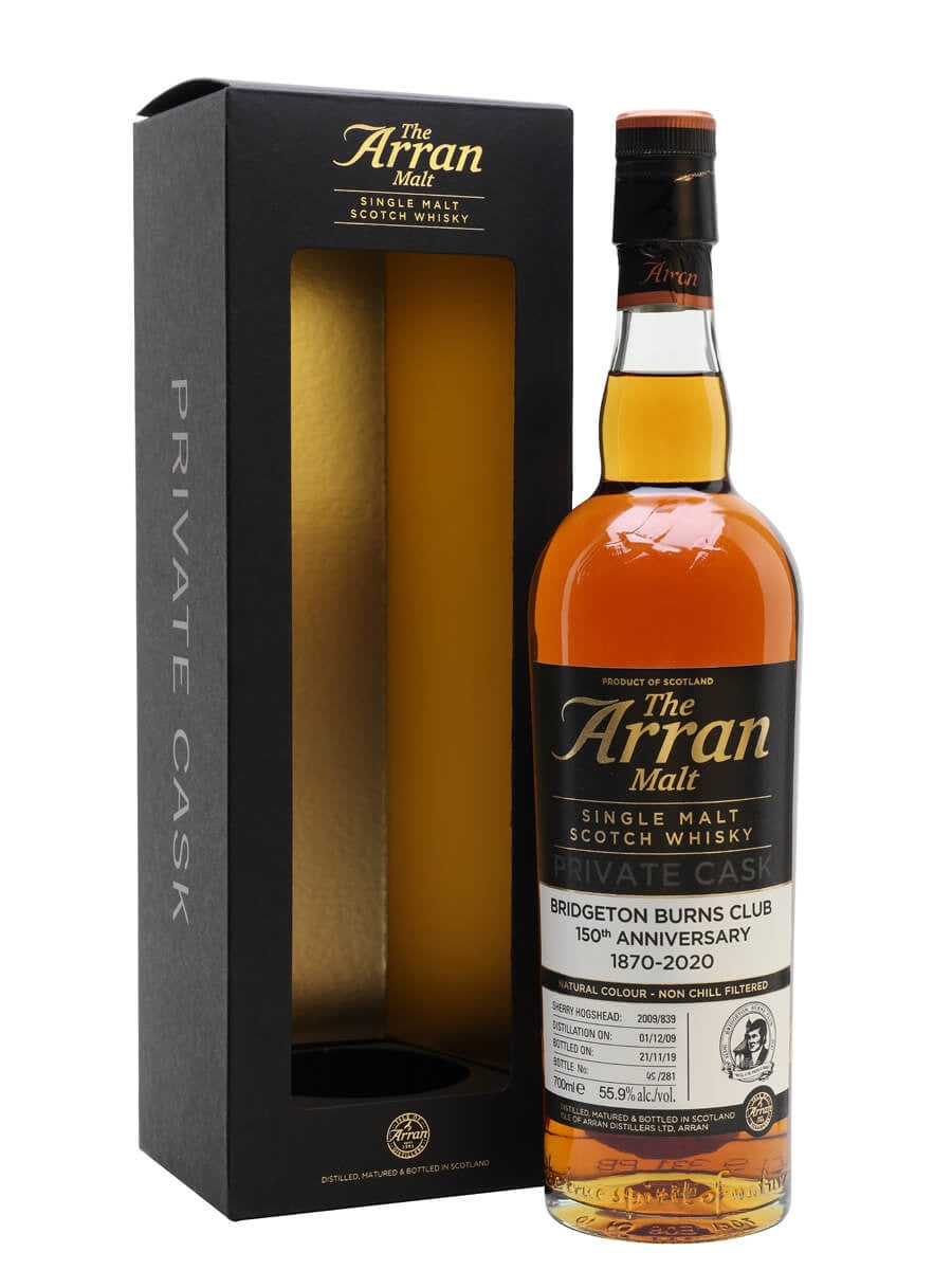 Arran Bridgeton Burns Club 150th Anniversary Private Cask #839 2009 9 Year Old Whisky | 700ML at CaskCartel.com