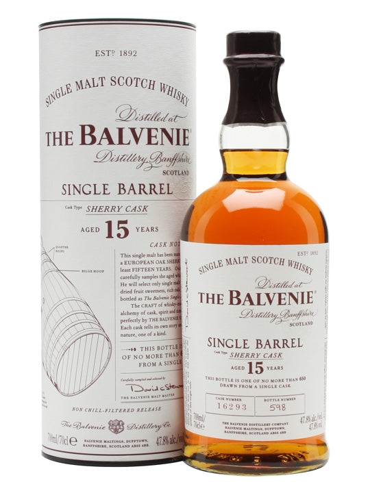 Balvenie 15 Year Old Single Barrel Sherry Cask Speyside Single Malt Scotch Whisky - CaskCartel.com