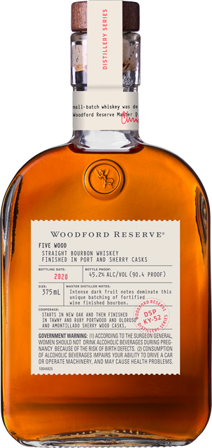 Woodford Reserve Five Wood Bourbon Finished in Port and Sherry Casks 2020 Straight Bourbon Whiskey at CaskCartel.com