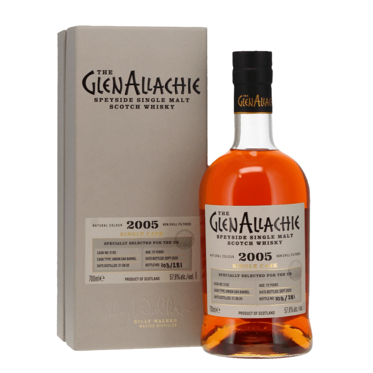 GlenAllachie Single Cask #5182 Virgin Oak 2005 15 Year Old Scotch Whisky | 700ML at CaskCartel.com