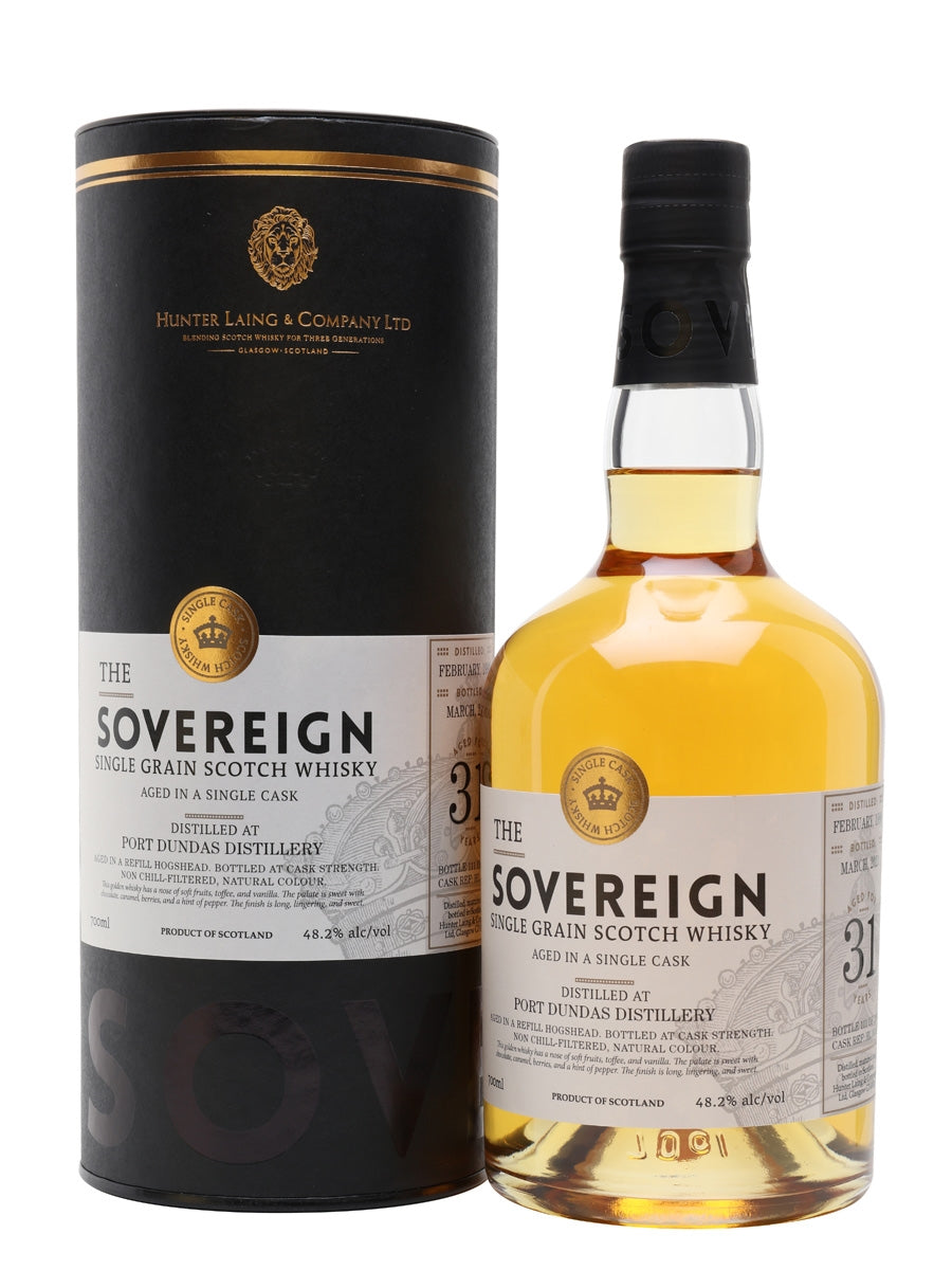 Port Dundas 1990 31 Year Old Sovereign Single Grain Scotch Whiskey | 700ML at CaskCartel.com