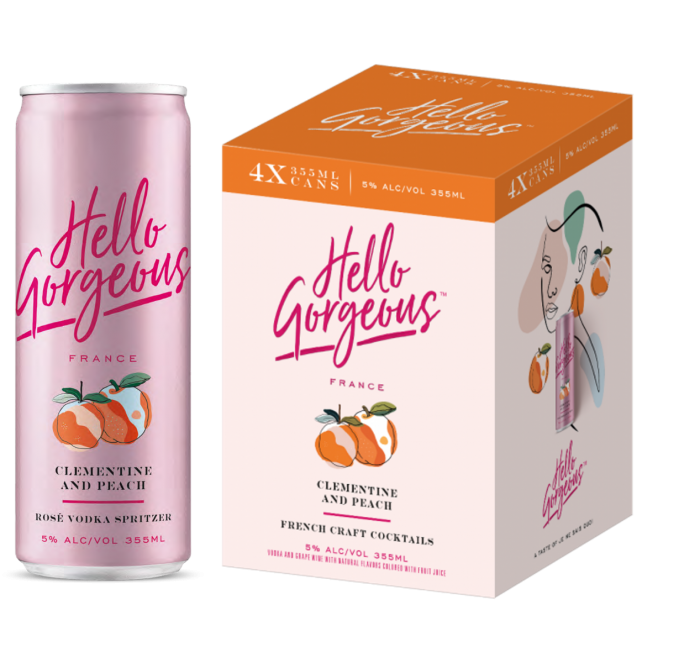 Hello Gorgeous Clemente and Peach French Craft Cocktail | 355ML at CaskCartel.com