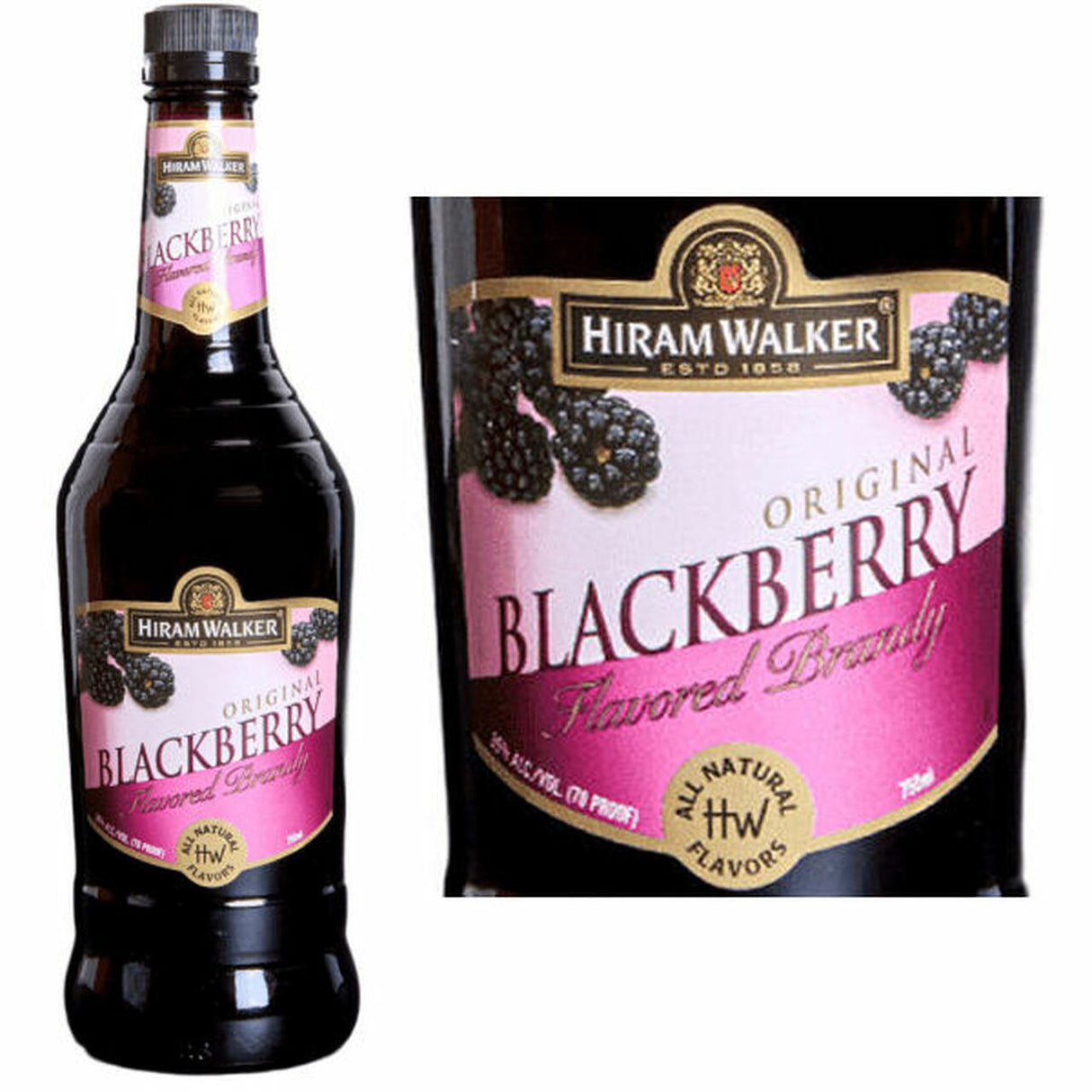 Hiram Walker Blackberry Flavored Brandy |1L at CaskCartel.com
