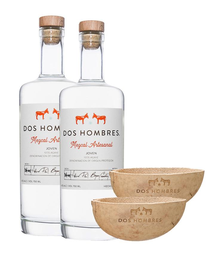 Dos Hombres Espadin (2 Bottles) With Two Jícara Cups Mezcal - CaskCartel.com
