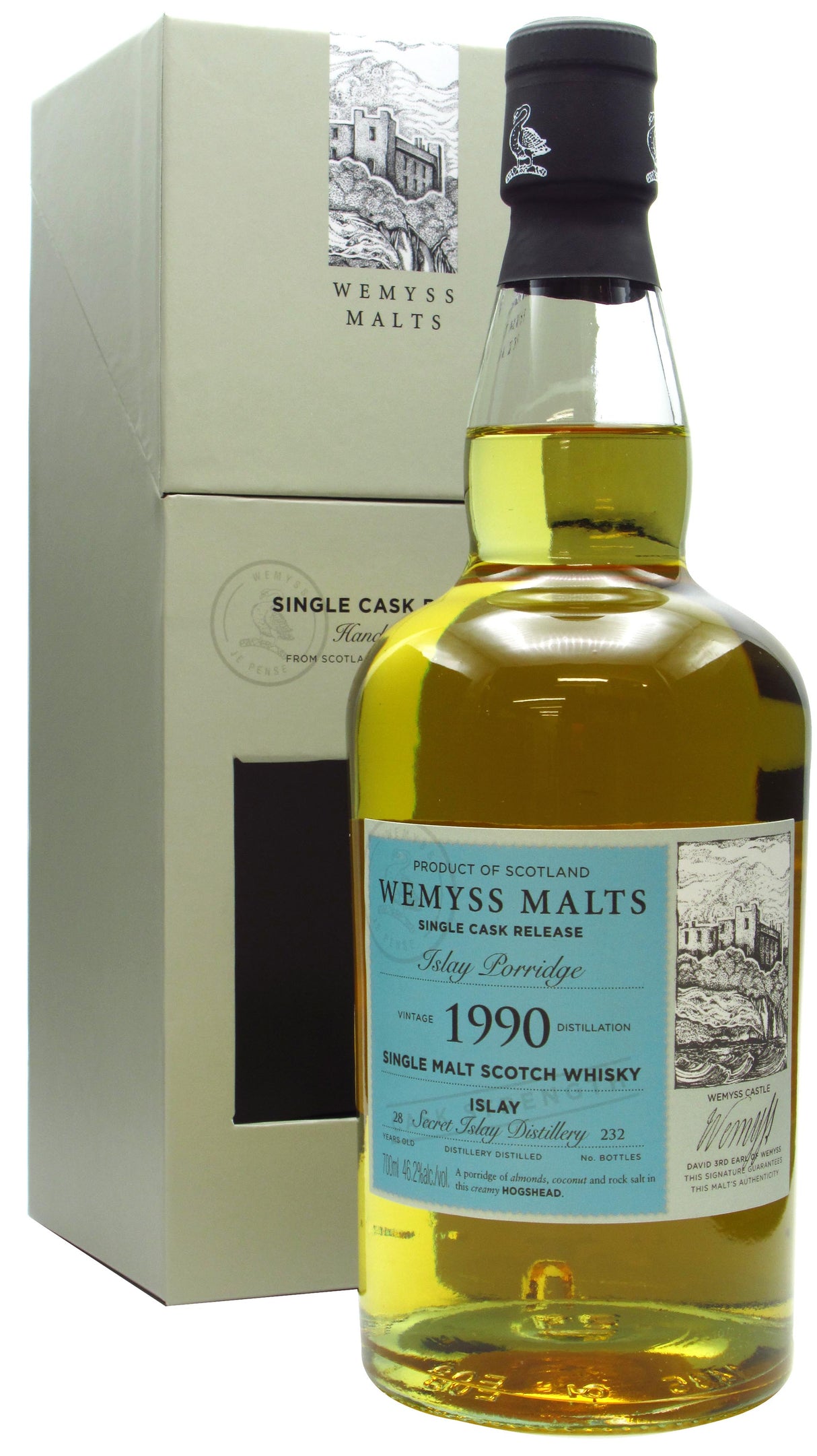 Bunnahabhain Wemyss Malts Islay Porridge Single Cask 1990 28 Year Old Whisky | 700ML at CaskCartel.com