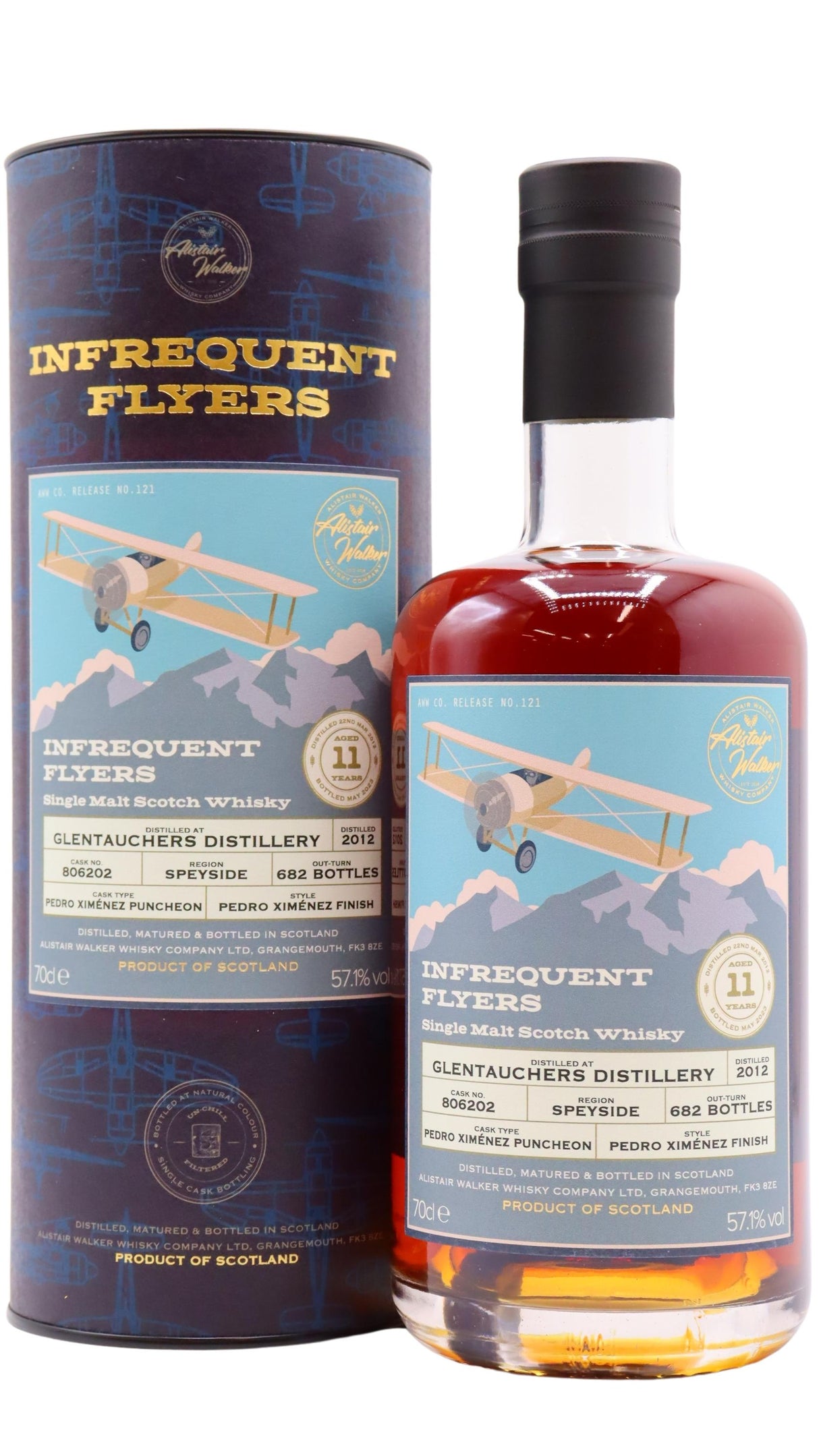 Glentauchers Infrequent Flyers Pedro Ximenez Finish 2012 11 Year Old Whisky | 700ML at CaskCartel.com