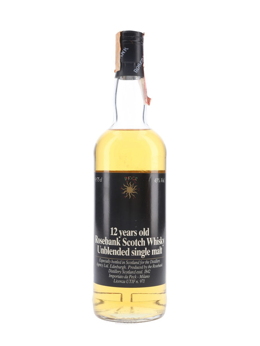 Rosebank 12 Year Old Bot.1980s Peck Lowland Single Malt Scotch Whisky | 700ML at CaskCartel.com