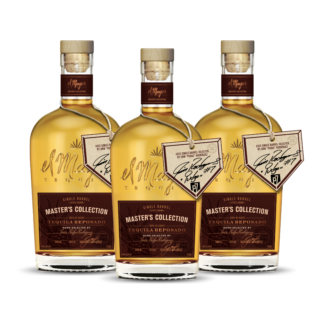 EL MAYOR | MASTERS COLLECTION | PUDGE RODRIGUEZ SINGLE BARREL REPOSADO | 2022 LIMITED EDITION | (3) BOTTLE BUNDLE at CaskCartel.com 1