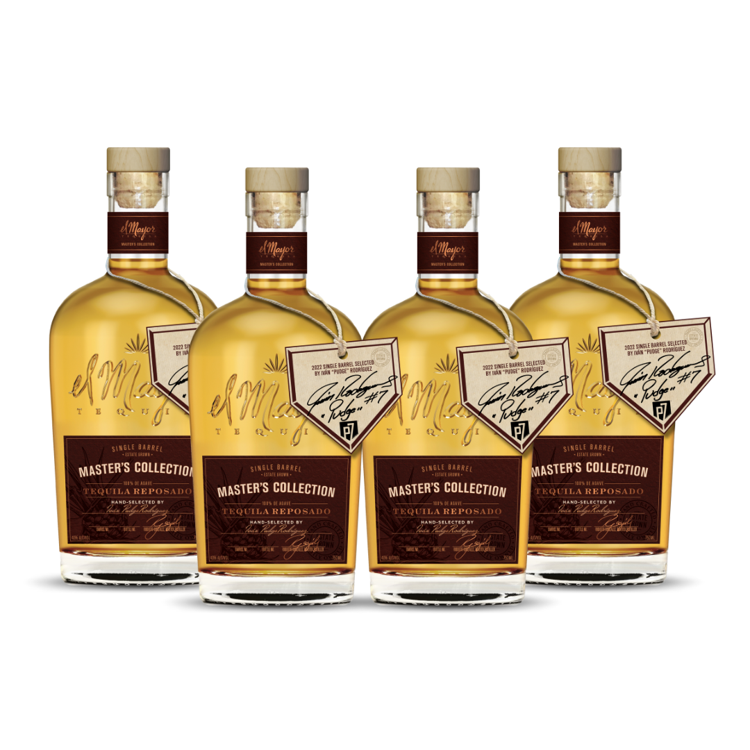 EL MAYOR | MASTERS COLLECTION | PUDGE RODRIGUEZ SINGLE BARREL REPOSADO | 2022 LIMITED EDITION | (4) BOTTLE BUNDLE at CaskCartel.com 1