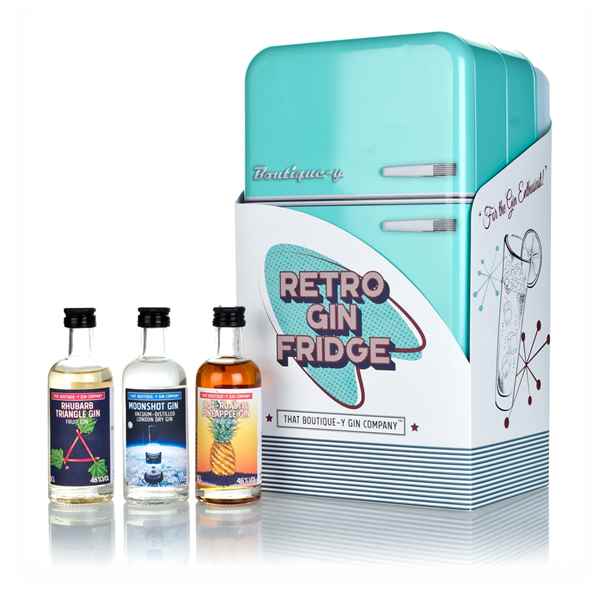 Retro Fridge Tin (That Boutique-y Company) (8 x 50ml) Gin | 400ML at CaskCartel.com