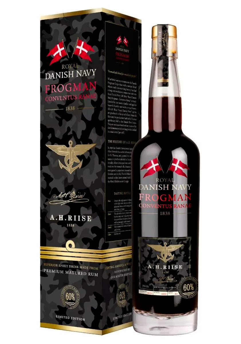 A.H. Riise Frogman Convertus Rane Danish Navy Rum | 700ML at CaskCartel.com