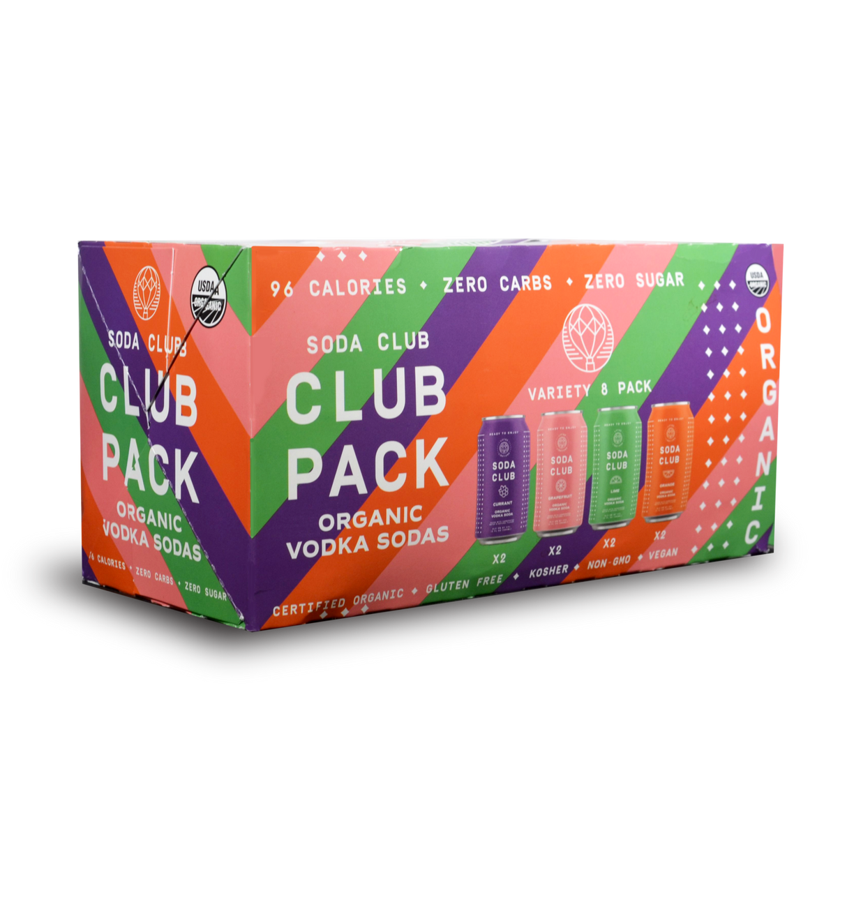 Lifted Libations Club Pack | Organic Vodka Soda Variety Pack (8) Cans at CaskCartel.com