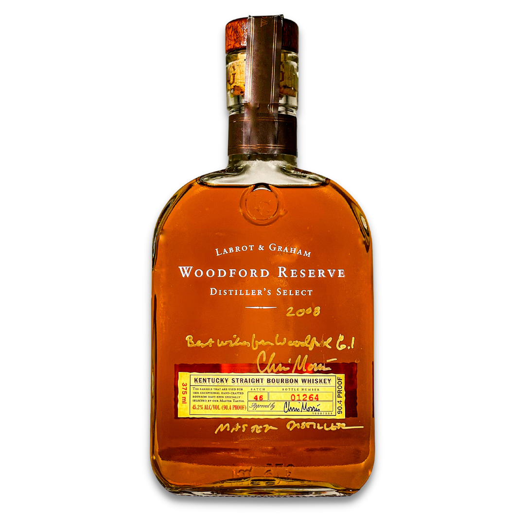 Woodford Reserve Distillers Select Bourbon Whiskey | 375ml | 2008 Edition | Signed By Master Distiller Chris Morris at CaskCartel.com