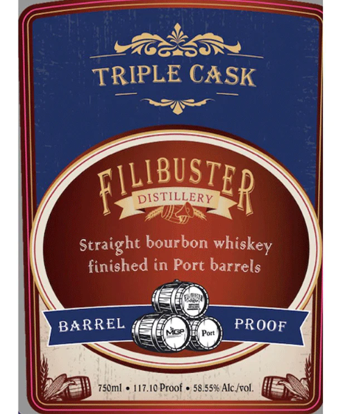 Filibuster Triple Cask Finished in Port Barrels Straight Bourbon Whisky