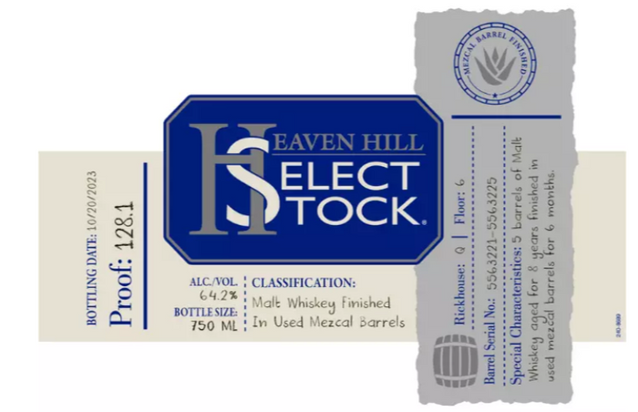 Heaven Hill Select Stock Malt Mezcal Barrel Finish Whisky