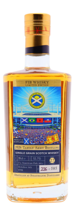 Strathclyde Limited Edition 2026 Tartan Army Bottling 27 Year Old · 1998 Vintage Single Grain Scotch Whisky | 700ML at CaskCartel.com