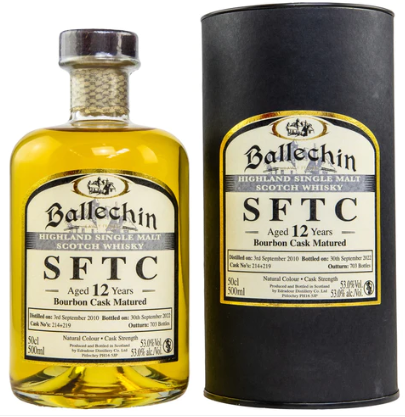 Ballechin 12 Year Old Straight from the Cask Bourbon #214+219 Single Malt Scotch Whisky | 500ML at CaskCartel.com