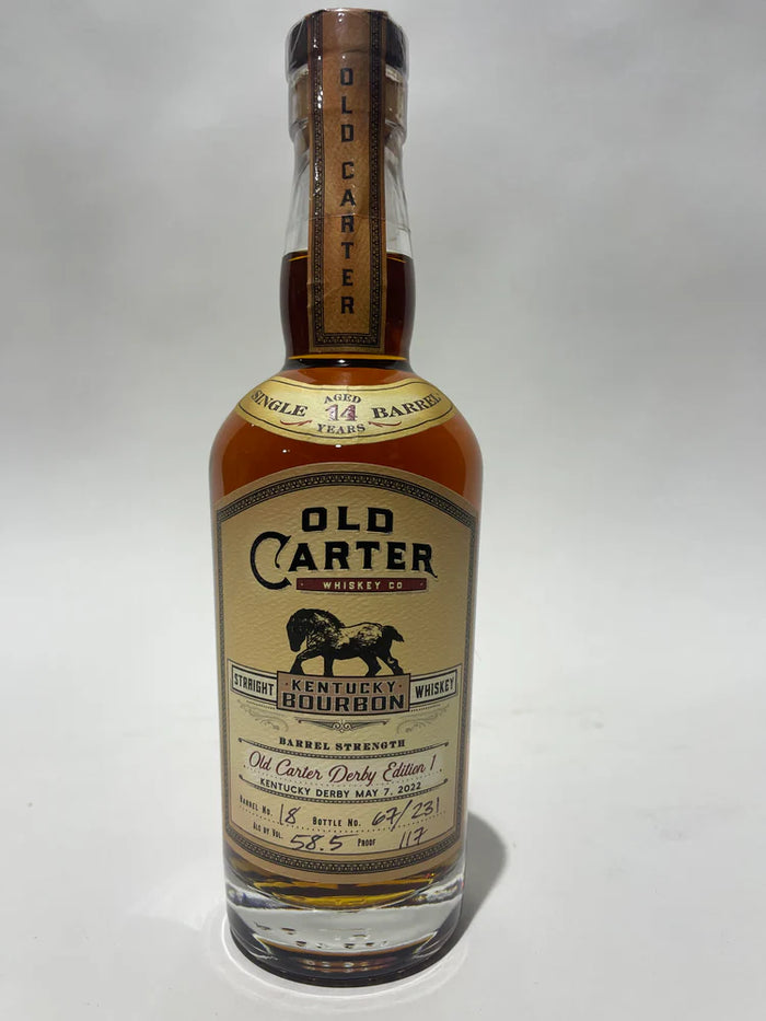 Old Carter Derby Edition 1 Single Barrel Kentucky Straight Bourbon Aged 14 Years 117 Proof Bottle #67 of 231 Barrel #18 | 375ML