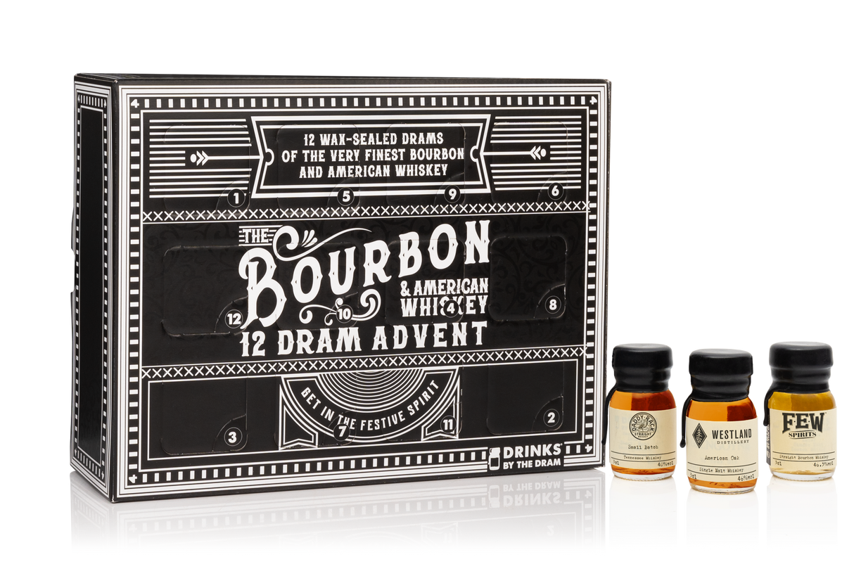 Bourbon & American Whiskey 12 Dram Advent Calendar 2024 | 12*30ML | By DRINKS BY THE DRAM at CaskCartel.com 