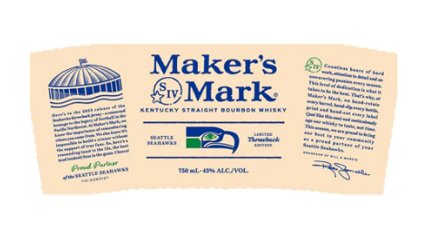 Maker’s Mark Seattle Seahawks Throwback Limited Edition Kentucky Straight Bourbon Whiskey