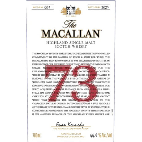 The Macallan 73 Year Old Single Highland Malt Scotch Whisky | 700ML at CaskCartel.com