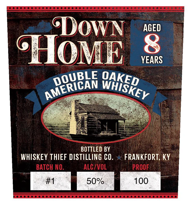 Whiskey Thief Distilling Down Home 8 Year Old Double Oaked American Whiskey