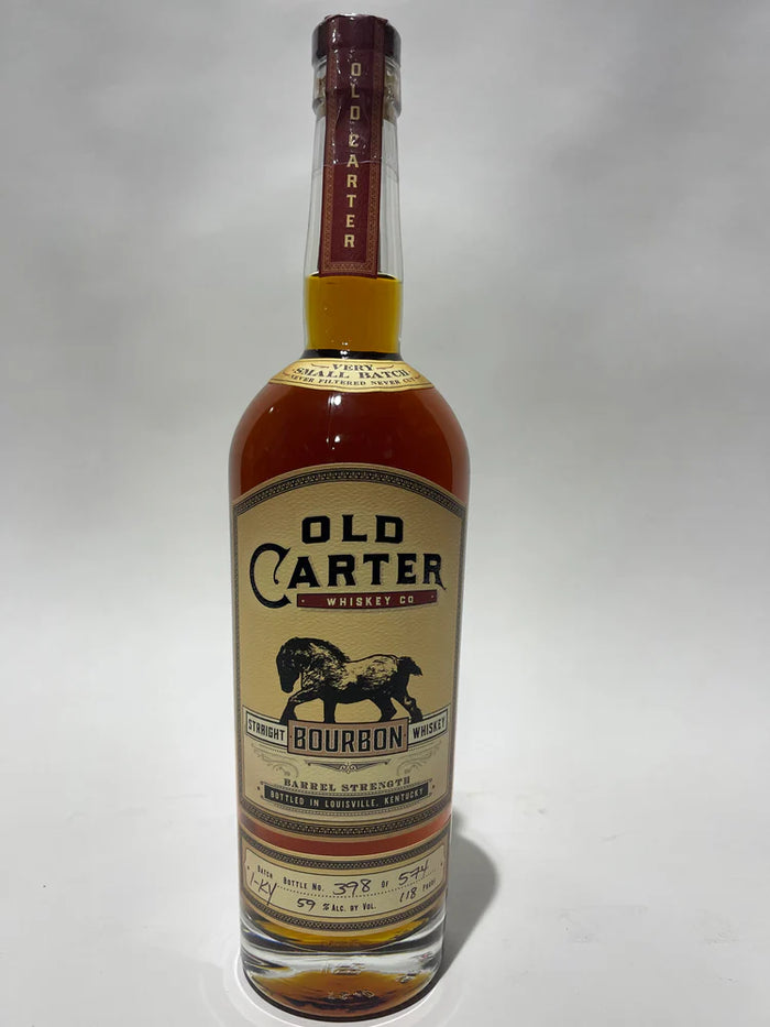 Old Carter Very Small Batch 1-KY Barrel strength Straight Bourbon 118 Proof Bottle 398 of 574
