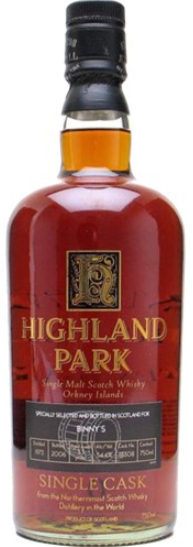 Highland Park 33 Year Old Single Cask Binnys Single Malt Scotch Whisky