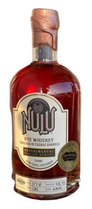 Nulu Experimental Finish Series Finished in Cognac Barrels Rye Whisky at CaskCartel.com