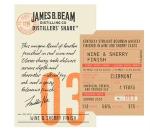 James B. Beam Distiller's Share 03 Wine & Sherry Finish Straight Bourbon Whiskey at CaskCartel.com
