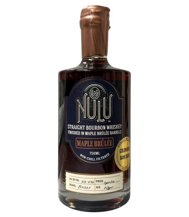 Nulu 10 Year Old Single Barrel Maple Brulee Colombian Bam Dram 111.8 Proof Kentucky Straight Bourbon Whiskey at CaskCartel.com