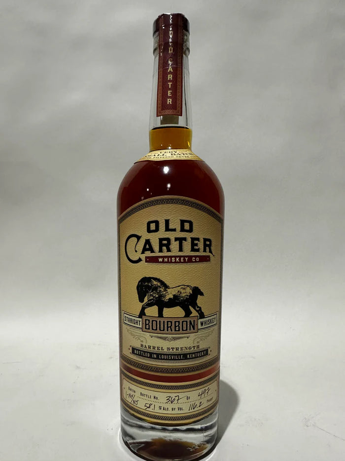 Old Carter Very Small Batch 1-NY/NJ Barrel strength Straight Bourbon 116.2 Proof Bottle 367 of 497