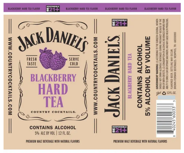 Jack Daniel's Country Blackberry Hard Tea Cocktails | 355ML