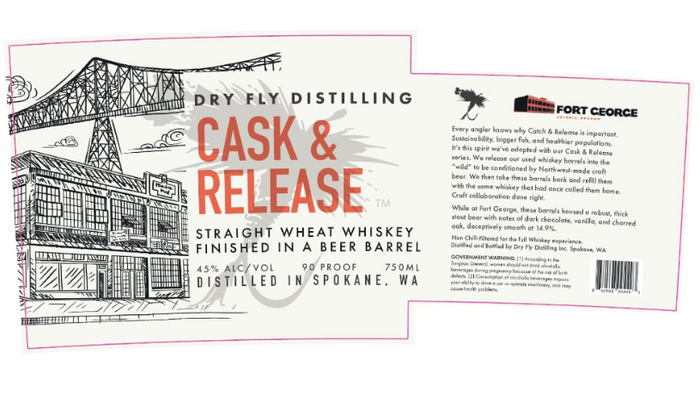 Dry Fly Cask & Release Finished in a Fort George Beer Barrel Straight Bourbon Whisky