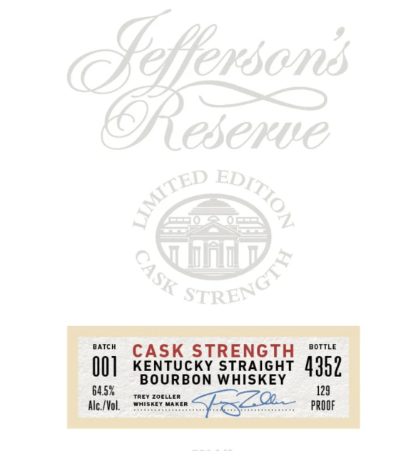 Jefferson’s Reserve Limited Edition Cask Strength Bourbon Whiskey at CaskCartel.com