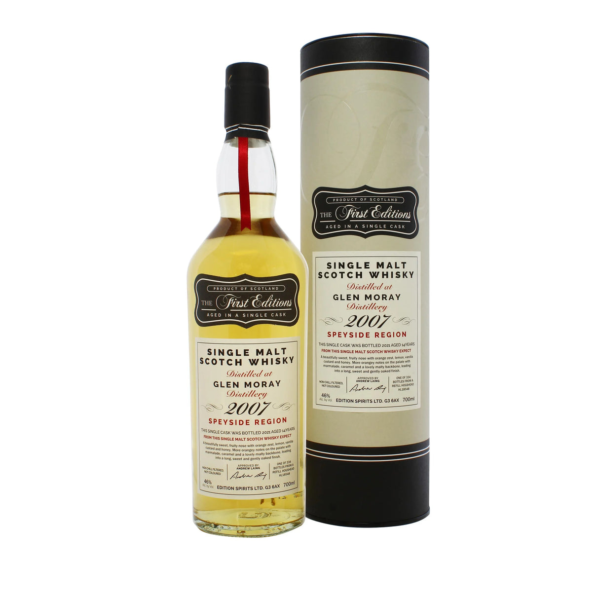 Glen Moray 2007 ED The First Editions 14 Year Old 2021 Release (Cask #HL 18548) Single Malt Scotch Whisky | 700ML at CaskCartel.com