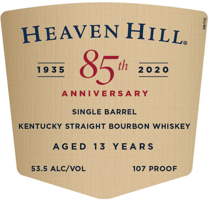 Heaven Hill 85th Anniversary Single Barrel Kentucky Straight Bourbon Whisky