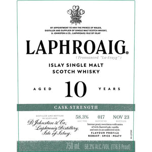 Laphroaig 10 Year Old Cask Strength Batch 017 Single Malt Scotch Whisky at CaskCartel.com