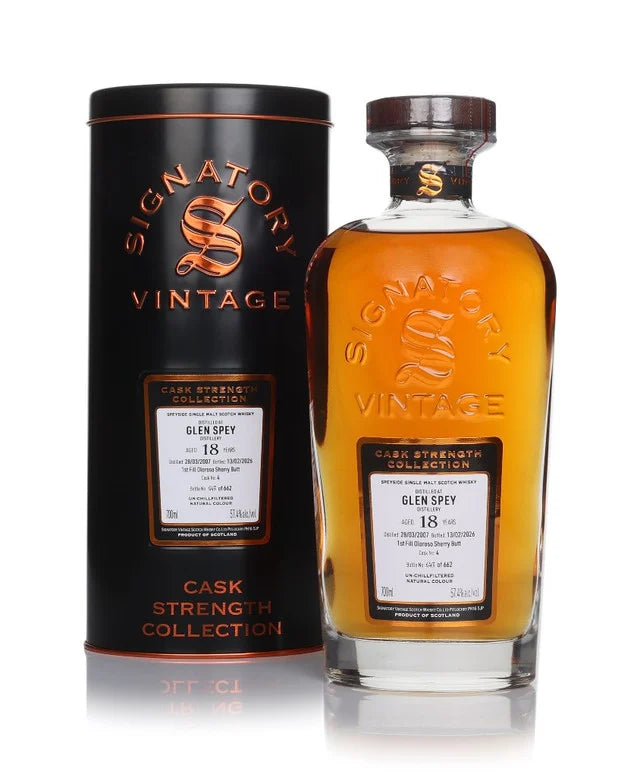 Glen Spey 18 Year Old 2007 Cask #4 - Cask Strength Collection (Signatory) Single Malt Scotch Whisky | 700ML at CaskCartel.com
