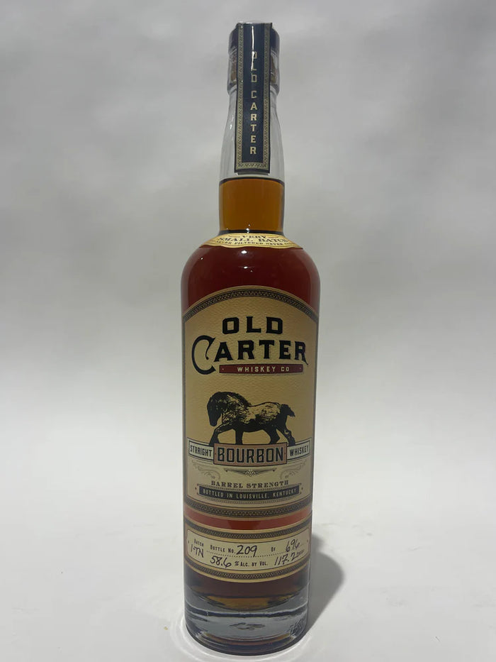 Old Carter Very Small Batch 1-TN Barrel strength Straight Bourbon 117.2 Proof Bottle 209 of 696