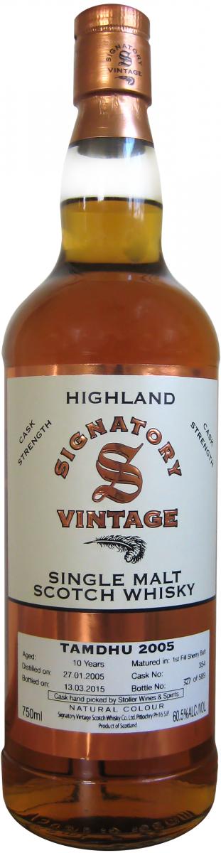 Tamdhu 10 Year Old Signatory Vintage 1st Fill Sherry Single Malt Scotch Whisky at CaskCartel.com