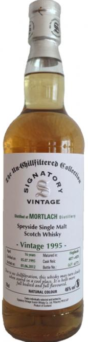 Mortlach 1995 Signatory Vintage 16 Year Old Single Malt Scotch Whisky