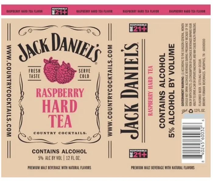 Jack Daniel's Country Raspberry Hard Tea Cocktails | 355ML