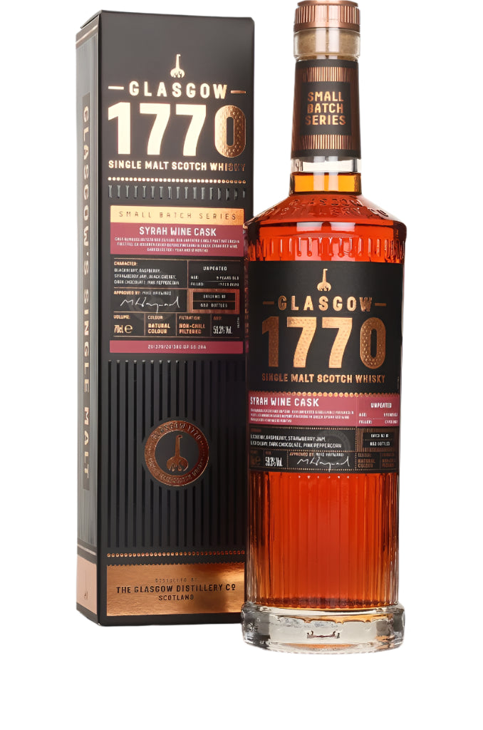 Glasgow 1770 Syrah Wine Cask Finish (Unpeated) Single Malt Scotch Whisky | 700ML at CaskCartel.com