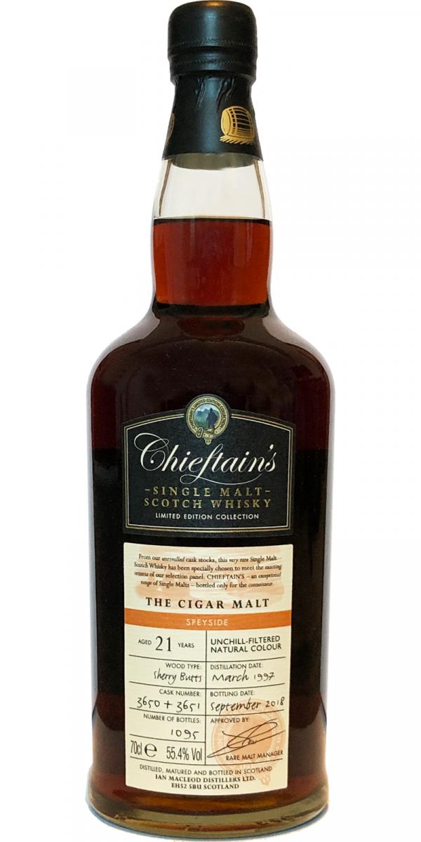 The Cigar Malt 21 Year Old Mortlach Chieftain's Oloroso Sherry Butts Single Malt Scotch Whisky | 700ML