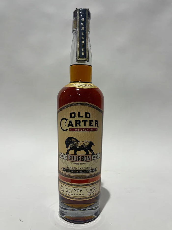 Old Carter Very Small Batch 1-TN Barrel strength Straight Bourbon 117.2 Proof Bottle 238 of 696