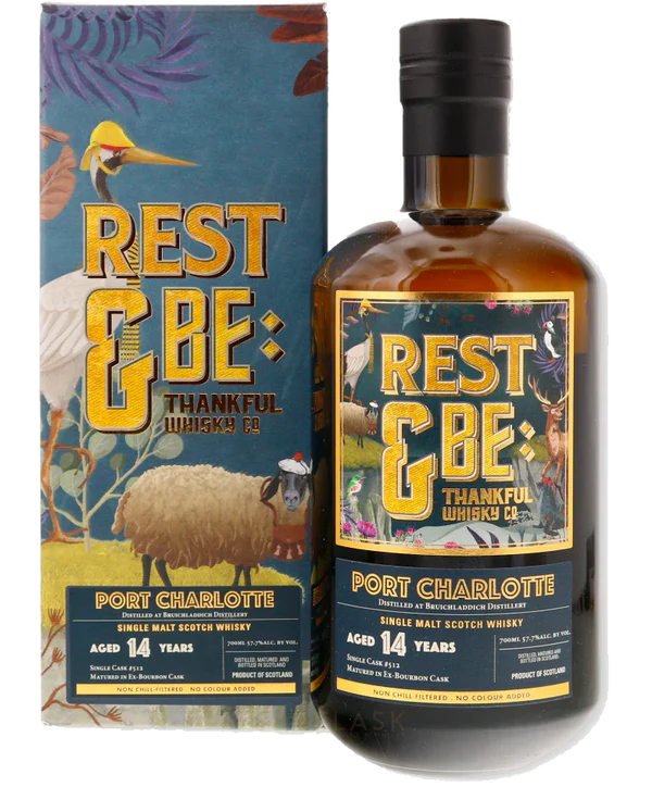 Rest And Be Thankful Single Cask Port Charlotte 14 Year Old Scotch Single Malt Whisky at CaskCartel.com