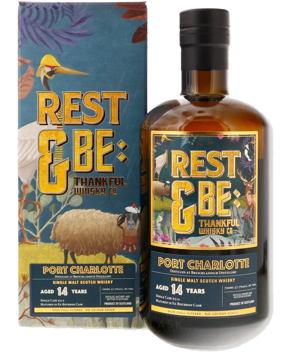 Rest And Be Thankful Single Cask Port Charlotte 14 Year Old Scotch Single Malt Whisky