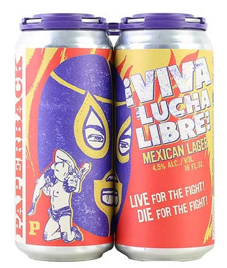 Paperback Brewing Co. Viva Lucha Libre! Mexican Lager | (4)*473ML at CaskCartel.com