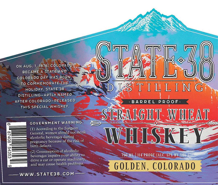 State 38 Barrel Proof Straight Wheat Whiskey